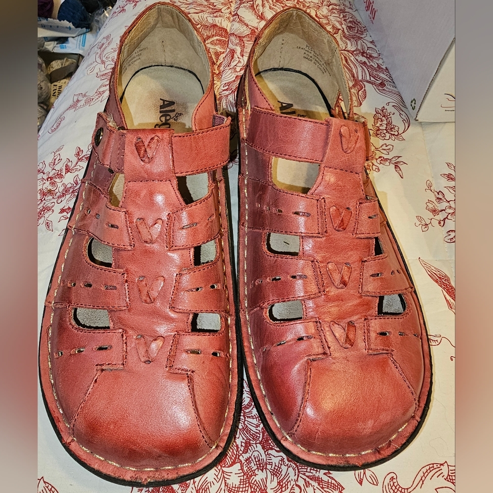 Alegria Rose Leather Sandals